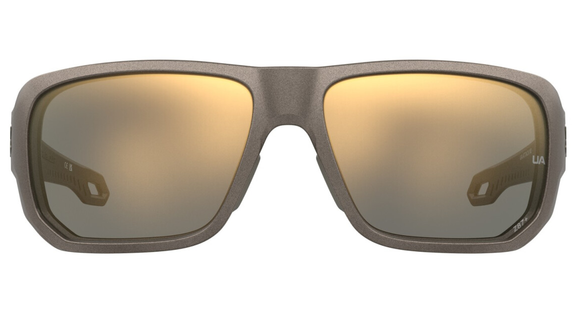 Under Armour UA ATTACK MD HKL 2B Brown Metallic/Gold Mirrored Men's Sunglasses