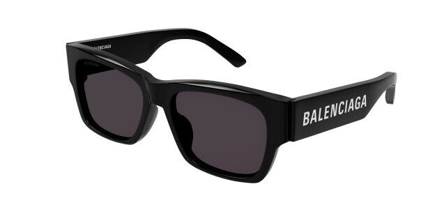 Balenciaga BB0262SA 001 Black/Grey Square Unisex Sunglasses