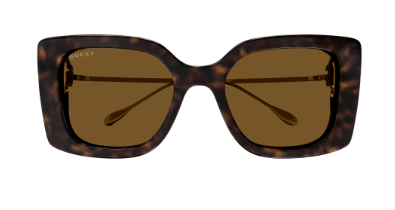 Gucci GG1567SA 002 Havana-Gold/Brown Oversized Square Women's Sunglasses