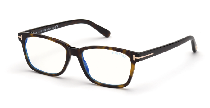 Tom Ford FT5713 052 Dark Havana/Clear Rectangular 53mm Women's Eyeglasses