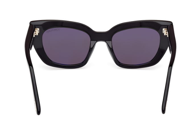 Tom Ford Athena FT1190 01A Shiny Black/Smoke Cat-Eye Women's Sunglasses