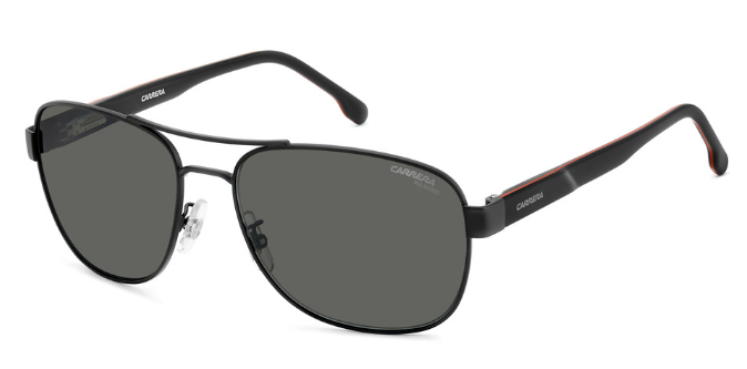 CARRERA C FLEX 02/G/S 003 Matte Black/Grey Polarized Square Men's Sunglasses