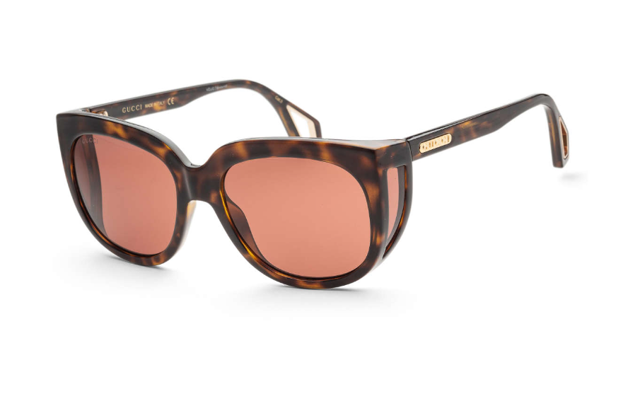 Gucci GG0468S 002 Havana/Brown Gold Soft Square Women's Sunglasses