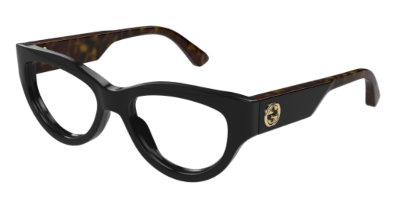 Gucci GG1665O 005 Black/Havana Cat Eye Women's Eyeglasses