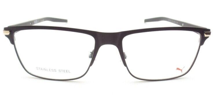 Puma PU0276O 001 Black-Black Rectangular Metal Full-Rim Unisex  Eyeglasses