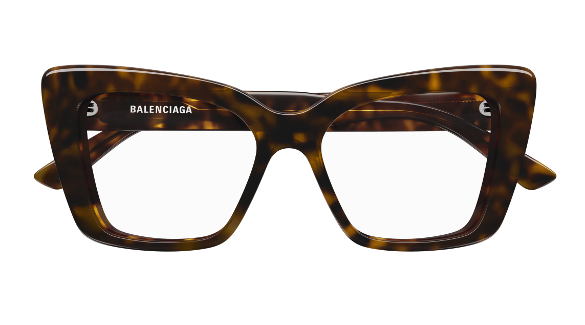 Balenciaga BB0297O 002 Havana Oversized Square Women's Eyeglasses