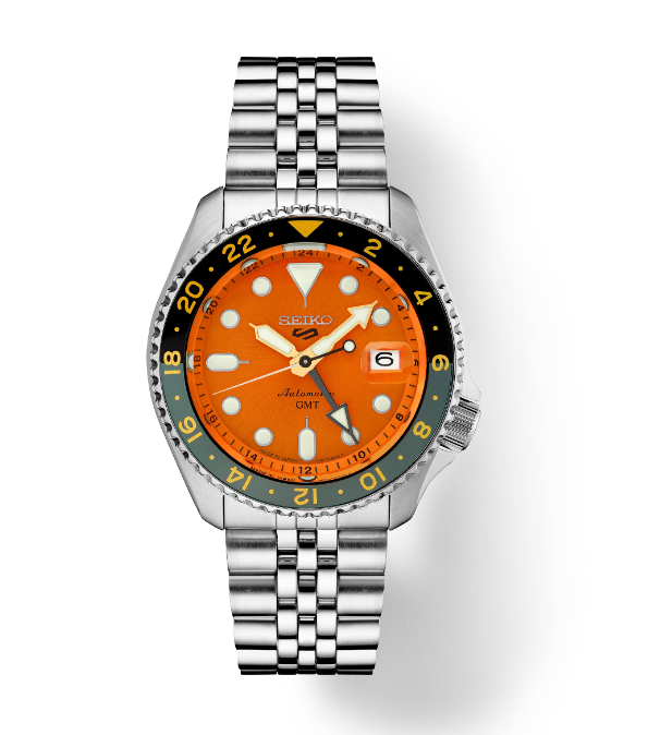 Seiko 5 Sports SKX Sports Style GMT Series Orange Dial Men's Watch SSK005K1