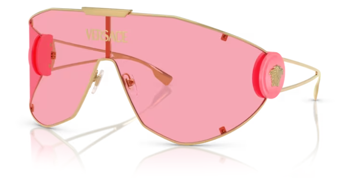 Versace 0VE2268 100284 Gold/Pink Mask Men's Sunglasses