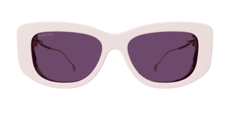 Gucci GG1566S 003 Ivory-Gold/Violet Soft Cat Eye Women's Sunglasses