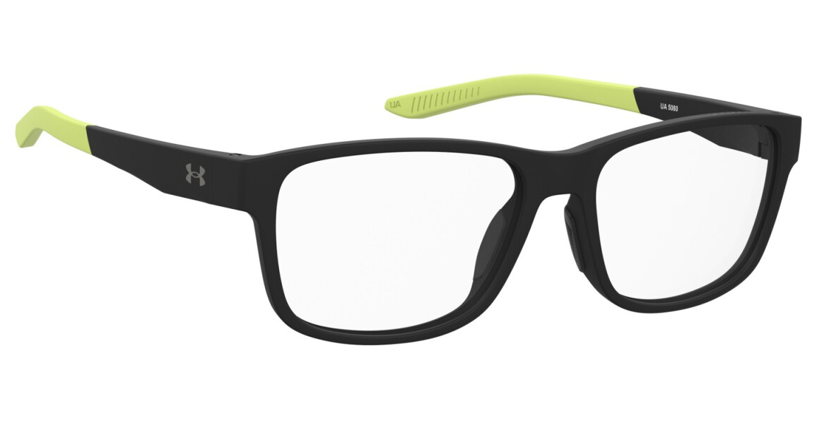 Under Armour UA 5080 3OL Matte Black Green Rectangular Men's Eyeglasses