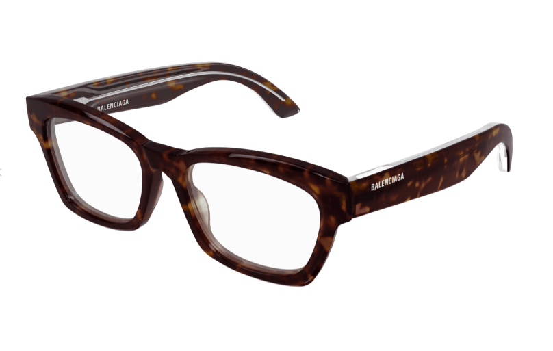 Balenciaga BB0242O 002 Havana Squared Men's Eyeglasses