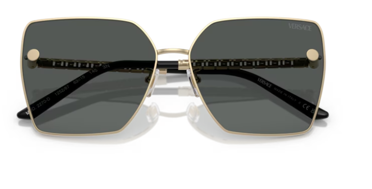 Versace 0VE2270D 125287 Pale gold/Dark Grey Women's Sunglasses