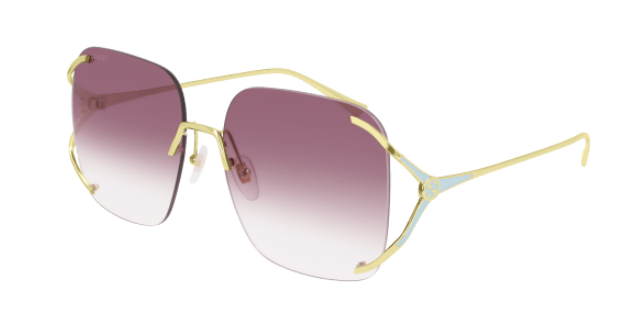 Gucci GG0646S 003 Gold/Violet Gradient Oversized Square Women's Sunglasses