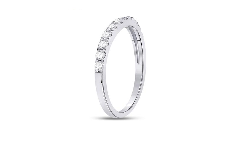 10kt White Gold Diamond Womens Band Ring 1/2 Cttw