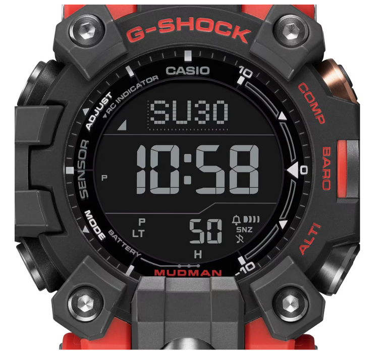 Casio G-Shock Master of G-Land Triple Sensor Black Red Watch GW9500-1A4