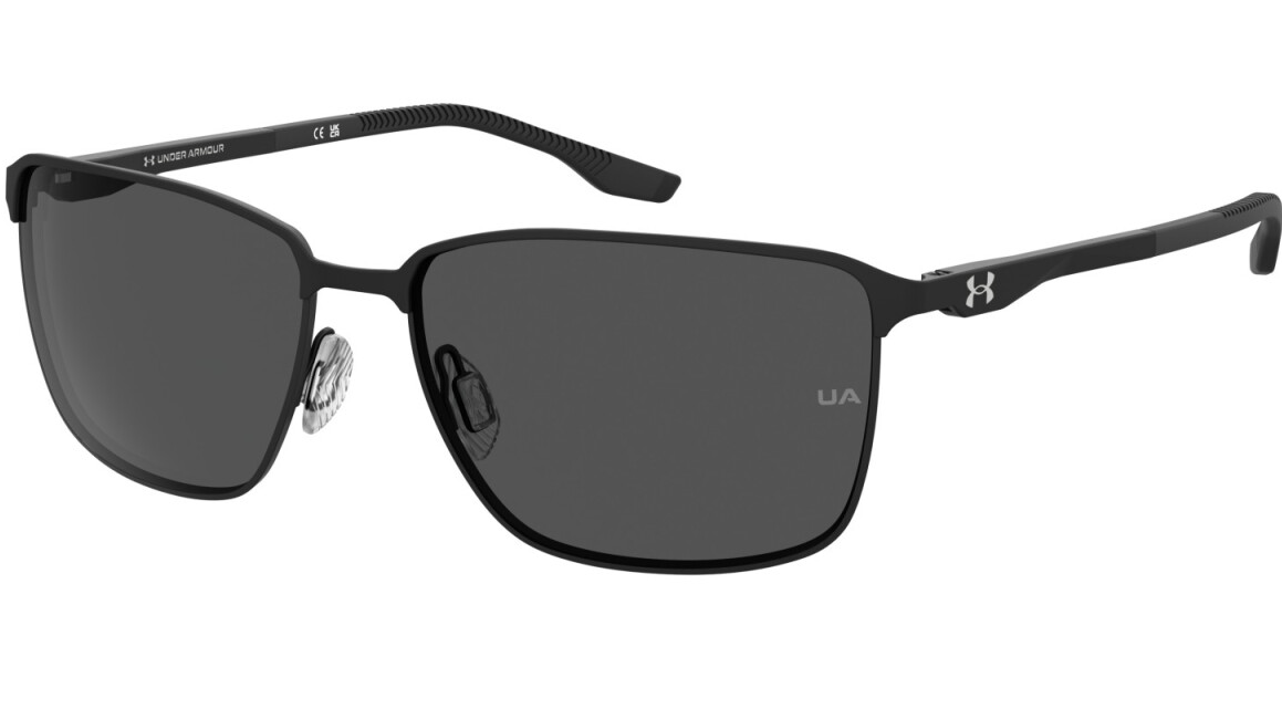 Under Armour UA Retained/G 003 Matte black/Grey Rectangular Men's Sunglasses