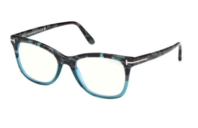 Tom Ford FT5986-B 055 Havana/Gradient Square Women's Eyeglasses