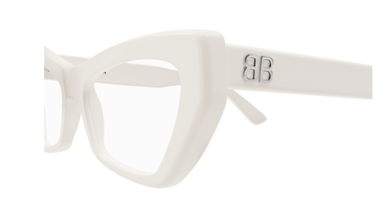 Balenciaga BB0296O 003 White Square Women's Eyeglasses