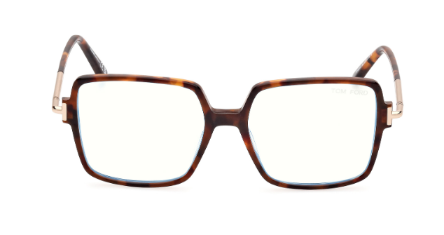 Tom Ford FT5915 052  Red Havana/Clear Square women's Eyeglasses