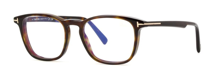 Tom Ford FT5960-B 052 Dark Havana/Dark Havana Square Men's Eyeglasses