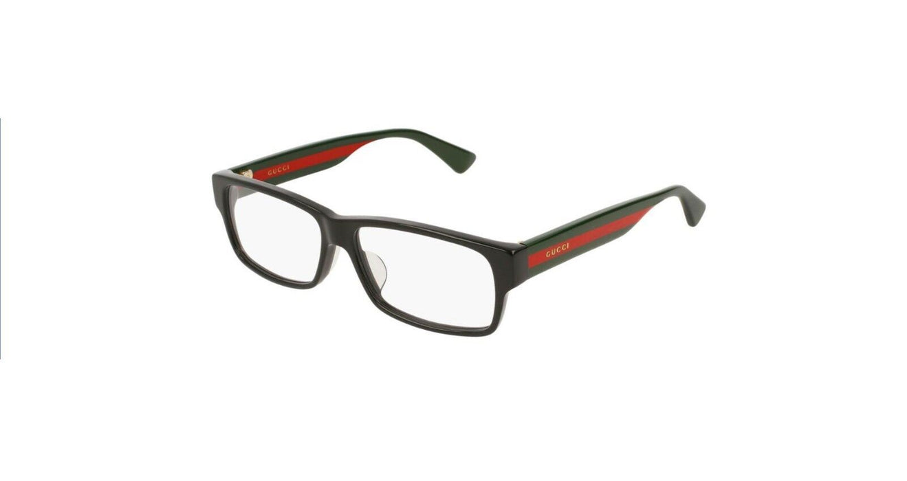 Gucci GG 0344 OA 001 Black/Multicolor Rectangle Square Men's  Eyeglasses