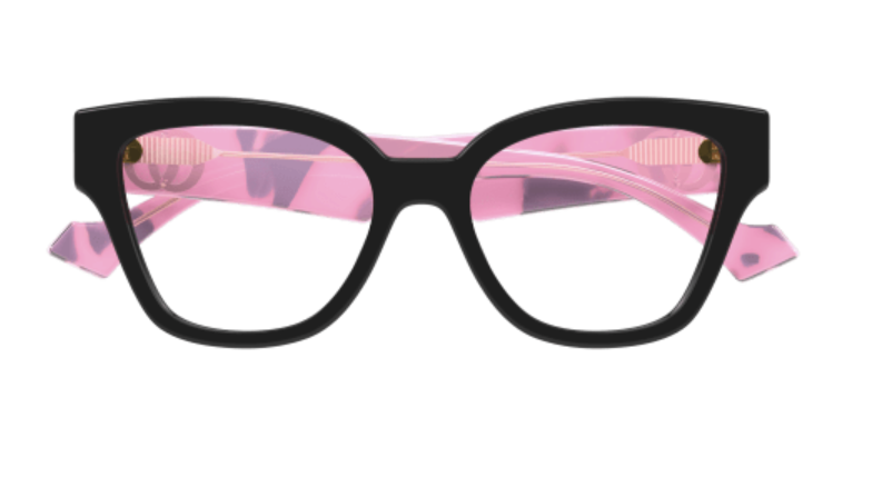 Gucci GG1424O 012 Black/Pink Cat Eye Women's Eyeglasses