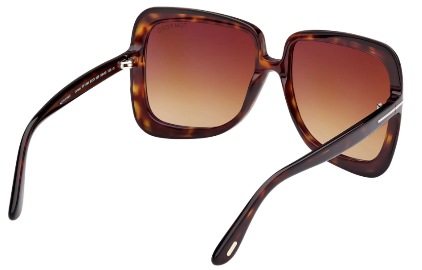 Tom Ford Lorelai FT1156 52F Dark Havana/Brown Square Women's Sunglasses