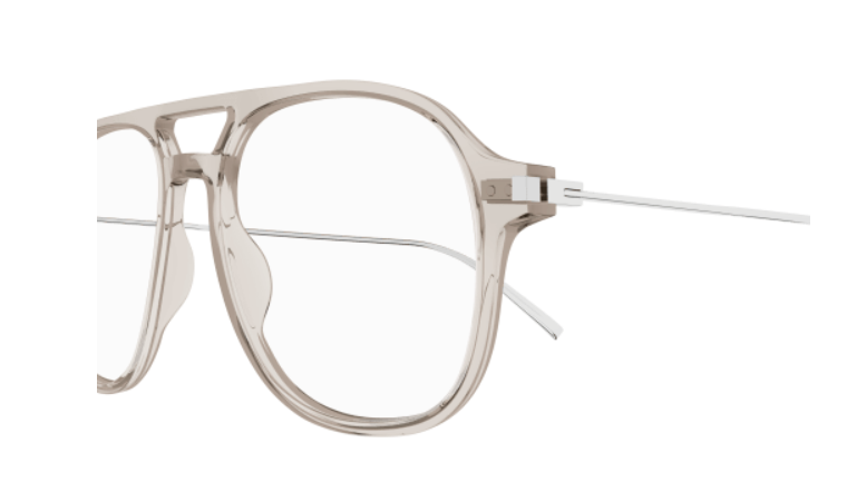 Saint Laurent SL 626 003 Beige/Silver Square Men's Eyeglasses