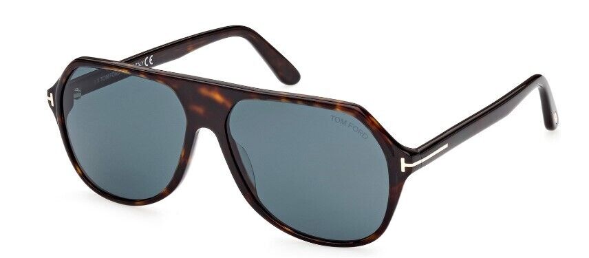 Tom Ford FT0934 Hayes 52V  Shiny Dark Havana /Dark Teal Men's Sunglasses