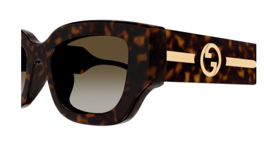 Gucci GG1558SK 002 Havana/Brown Gradient Oversized Cat Eye Women's Sunglasses