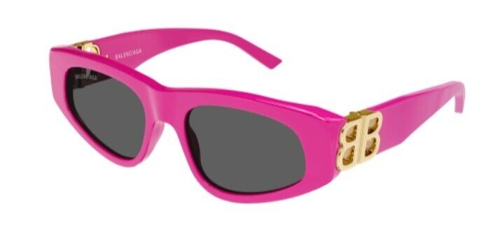 Balenciaga BB 0095S-006 Pink/Grey Oval Women's Sunglasses