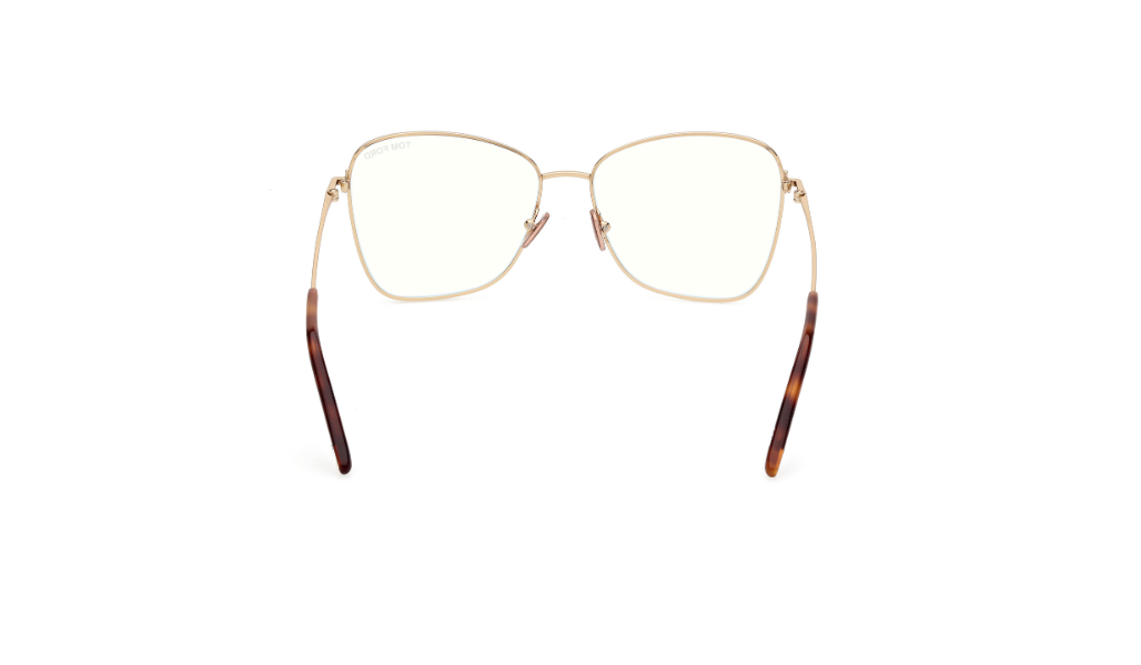 Tom Ford FT5906 046 Light Brown/Blue Block Lenses Cat Eye women's Eyeglasses