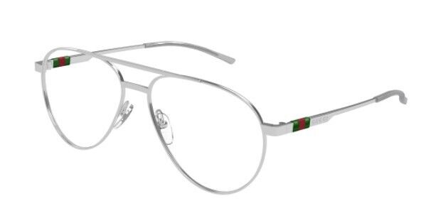 Gucci GG1679O 001 Silver Soft Square Men's Eyeglasses