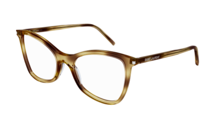 Saint Laurent SL 478 Jerry 003 Havana/Clear Soft Square Women's Eyeglasses