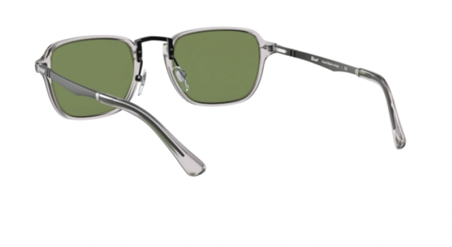 Persol 0PO3247S 309/4E Transparent Grey/Green Square Men's Sunglasses