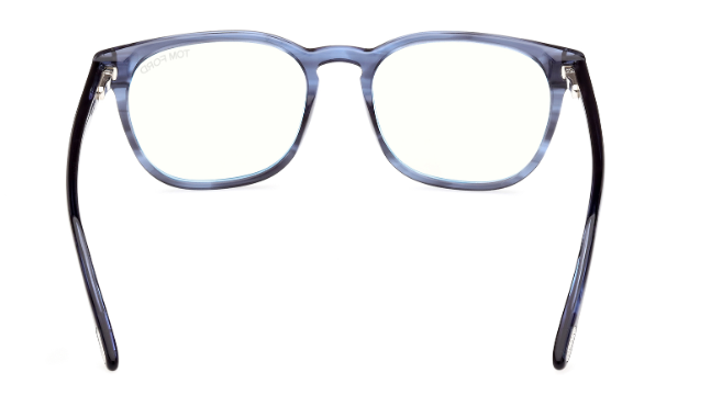 Tom Ford FT5868-B 092 Blue/Striped Blue Block Lenses Men's Eyeglasses