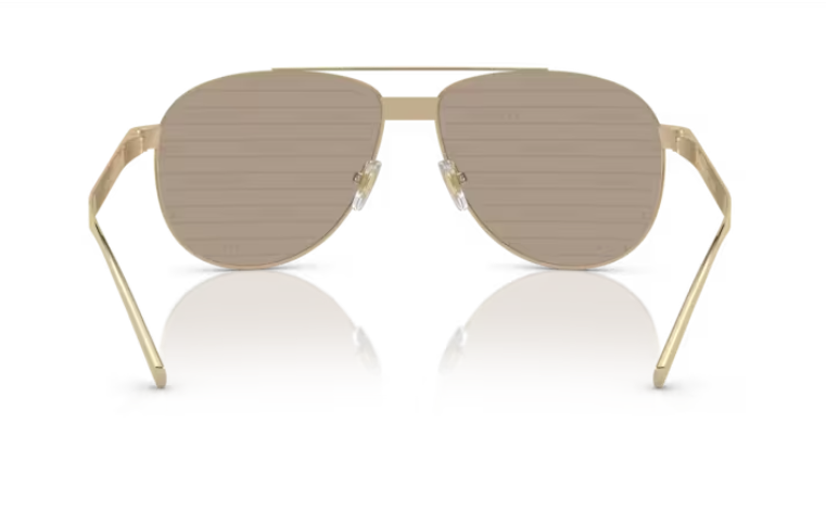 Versace 0VE2209 1252V3 Pale Gold/Brown 58 mm Oval Men's Sunglasses.