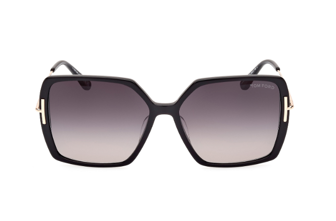 Tom Ford Joanna FT1039 01B Shiny Black/Gradient Smoke Square Women's Sunglasses