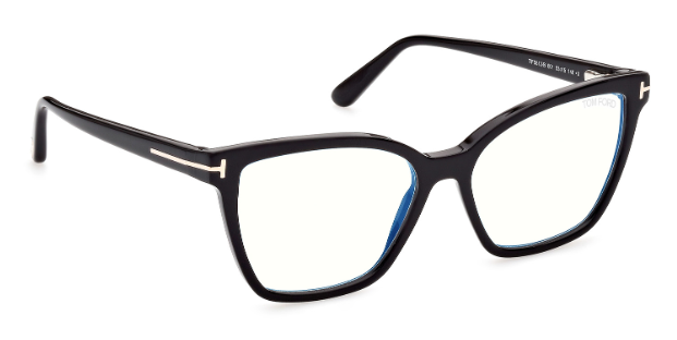 Tom Ford FT5812-B 001 Shiny Black / Clear Square Women's Eyeglasses