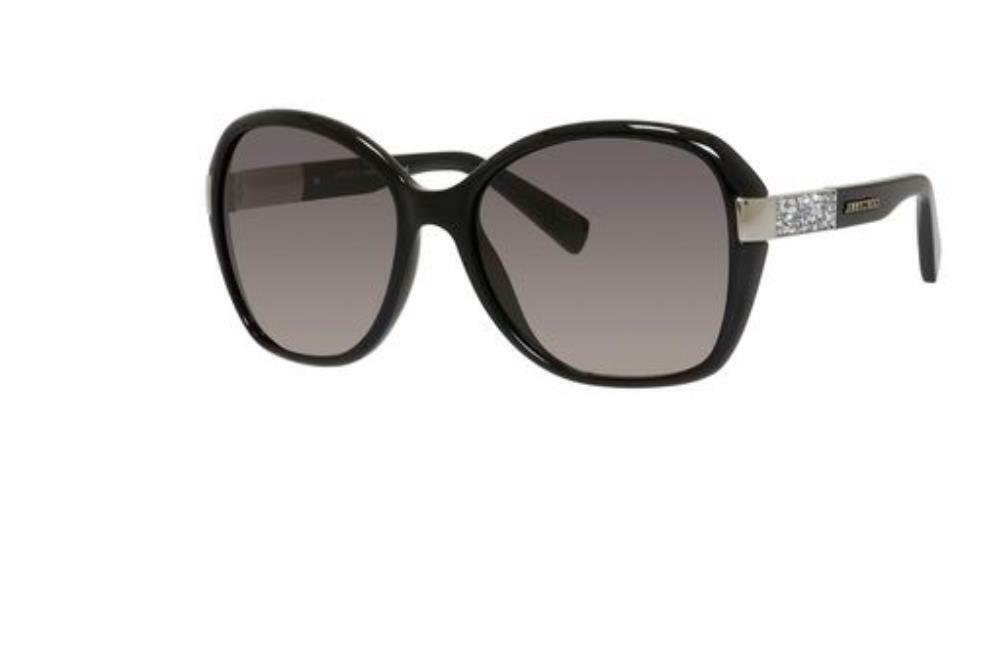 Jimmy Choo Alana/S D28/EU Shiny Black Silver/Gray Gradient Sunglasses