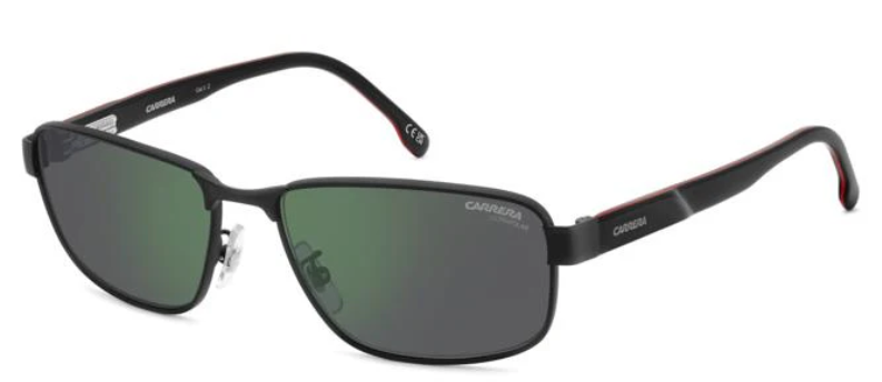 CARRERA C FLEX 09/G/S 003 Matte Black/Green Grey Rectangle Men's Sunglasses