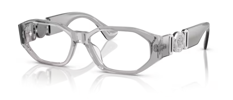 Versace 0VE3320U 593 Grey transparent 56mm Rectangular Men's Eyeglasses