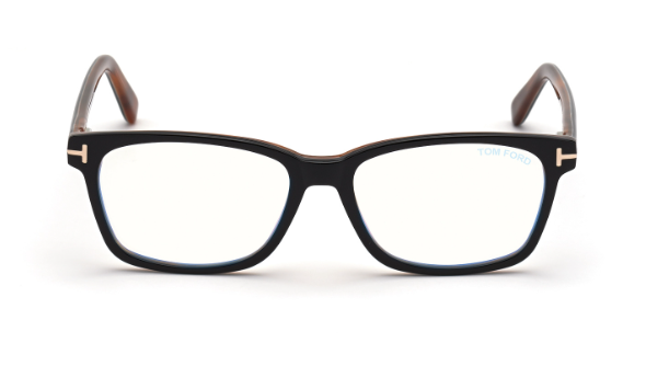 Tom Ford FT5713 005 Black/Monocolor/Clear Rectangular 53mm Women's Eyeglasses