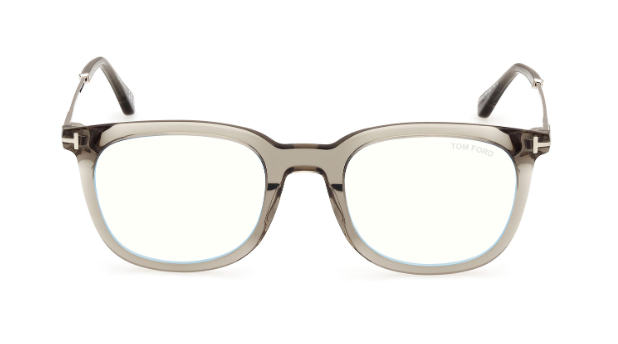 Tom Ford FT5904 096 Shiny Dark Green / Shiny Palladium Square Men's Eyeglasses