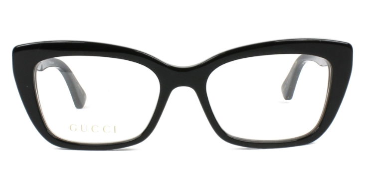 Gucci GG0165O 001 Shiny Black Cat Eye Women's Eyeglasses