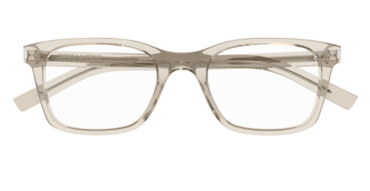 Saint Laurent SL 718 SLIM 008 Beige Rectangle Men's Eyeglasses