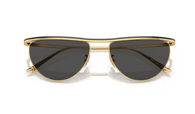 Oliver Peoples 0OV1342S 1984c 533287 Gold Black/Grey Oval Women's Sunglasses