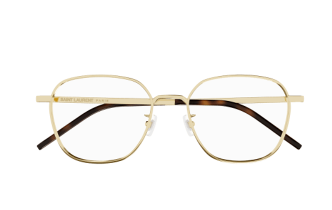 Saint Laurent SL 646/F 003 Gold Round Women's Eyeglasses