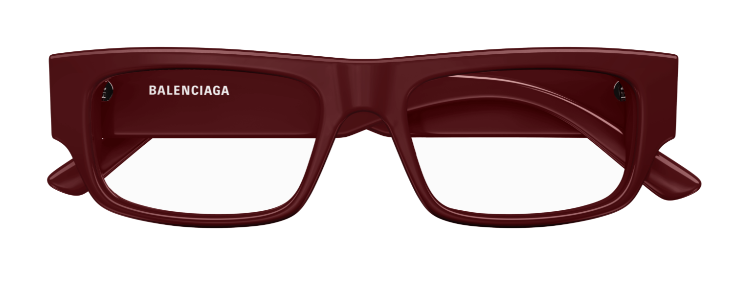 Balenciaga BB0304O 004 Burgundy Rectangular Women's Eyeglasses