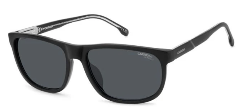 Carrera C FLEX 08/G/S 003 Matte Black/Grey Rectangle Men's Sunglasses